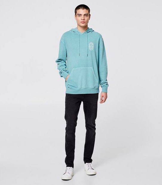 Piping Hot Wave Pullover Hoodie - Teal