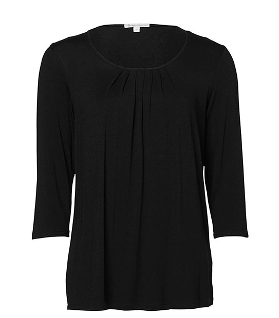 Pleat Front Top - Black