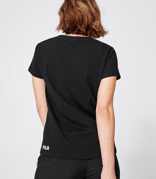 Fila Blaire Cotton V-Neck T-Shirt - Black
