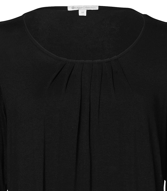 Pleat Front Top - Black