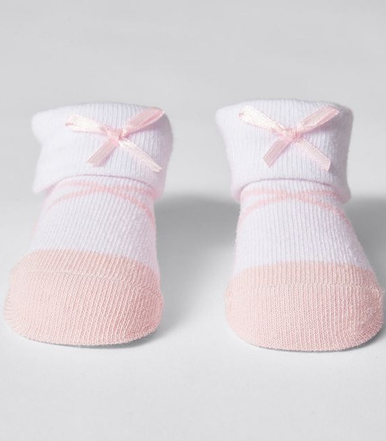 Baby Underworks Ballet Bootie Sock - Pink/White