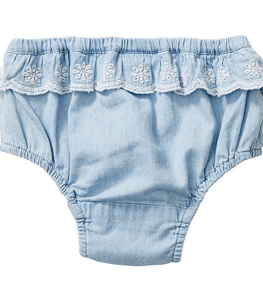 Baby Chambray Frill Detail Bloomers 2 of 3