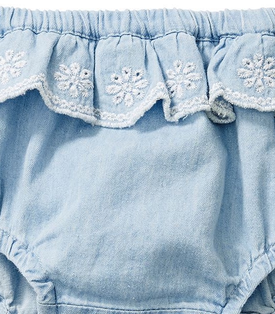 Baby Chambray Frill Detail Bloomers 3 of 3