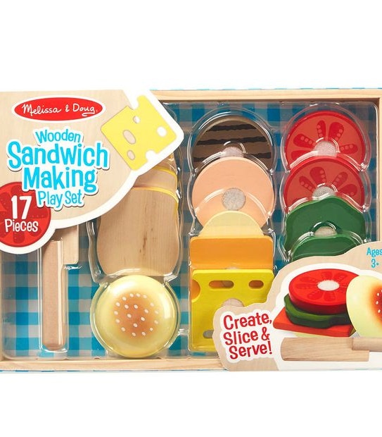 Melissa & Doug: Sandwich Making Play Set - Wooden Play Food 