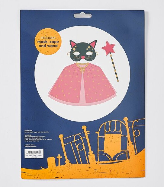 Halloween Cat Mask Cape & Wand