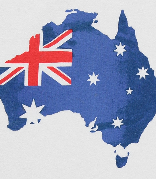 Boys' Short Sleeve Australia Map Print T-Shirt