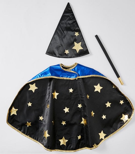 Halloween Wizard Hat Cape & Wand