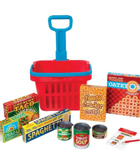 Melissa & Doug: Fill & Roll Grocery Basket Play Set 