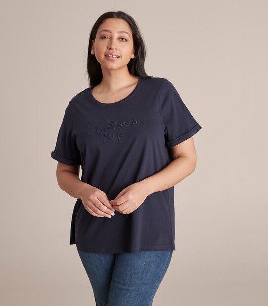 Curve Print Crew T-Shirt