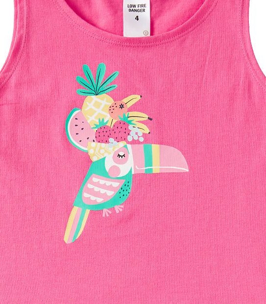 Toucan Fruit Print Sleeveless Pyjama Set 
