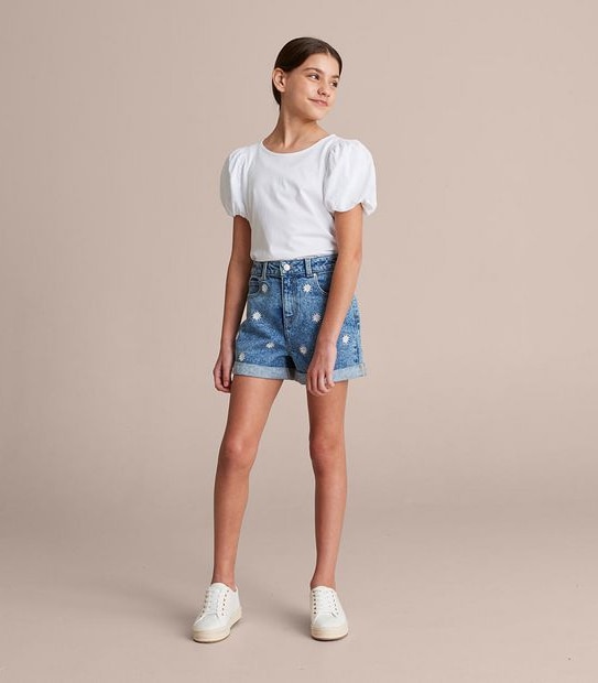 Broderie Puff Sleeve T-shirt