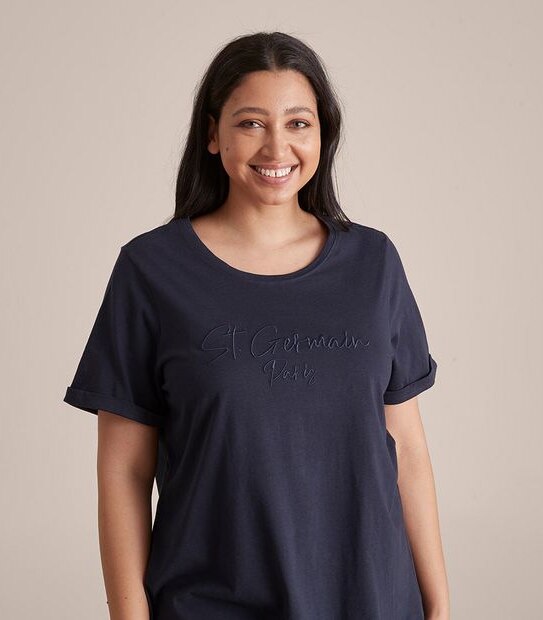 Curve Print Crew T-Shirt
