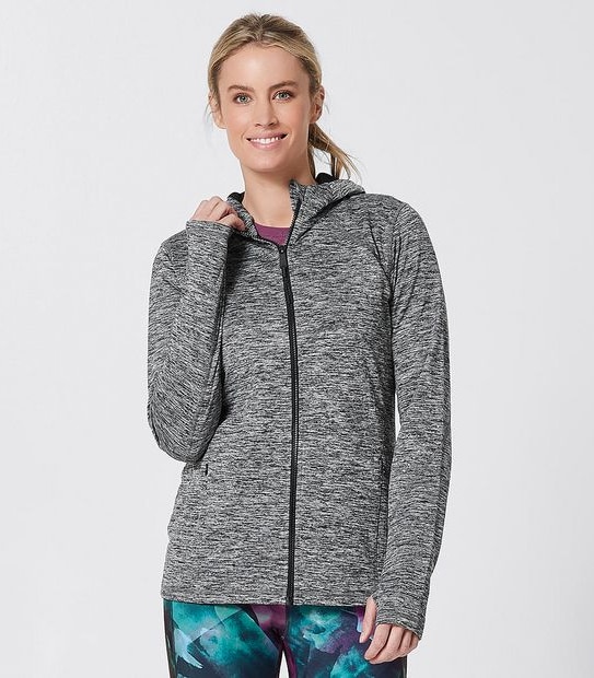 Active Performance Zip Through Jacket - Charcoal Marle