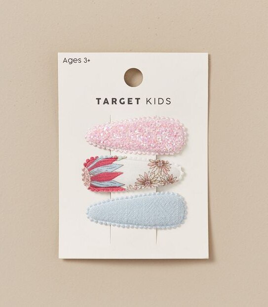 3 Pack Covered Hair Clips