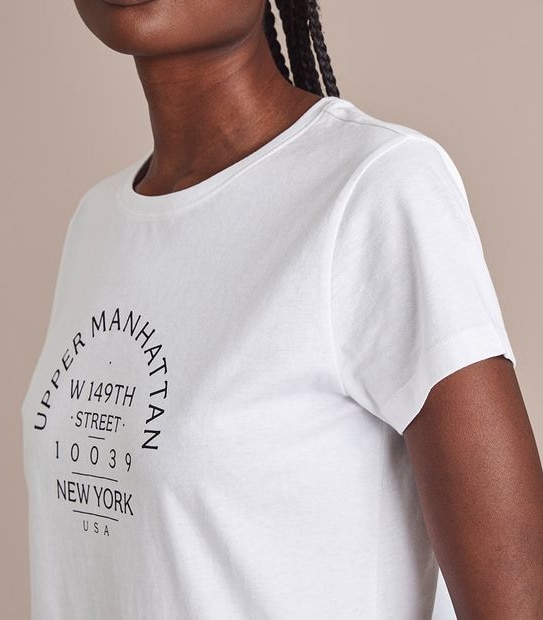 Printed Fitted Crew T-Shirt