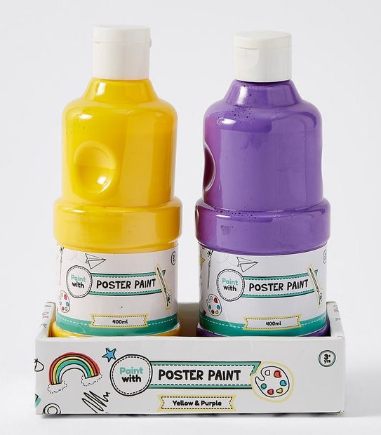 Paint With Poster Paint - Yellow & Purple