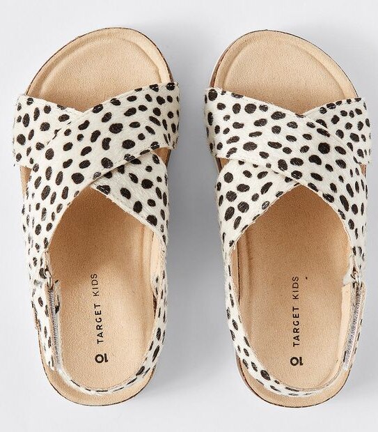 Pony Hair Spot Print Cross Sandal