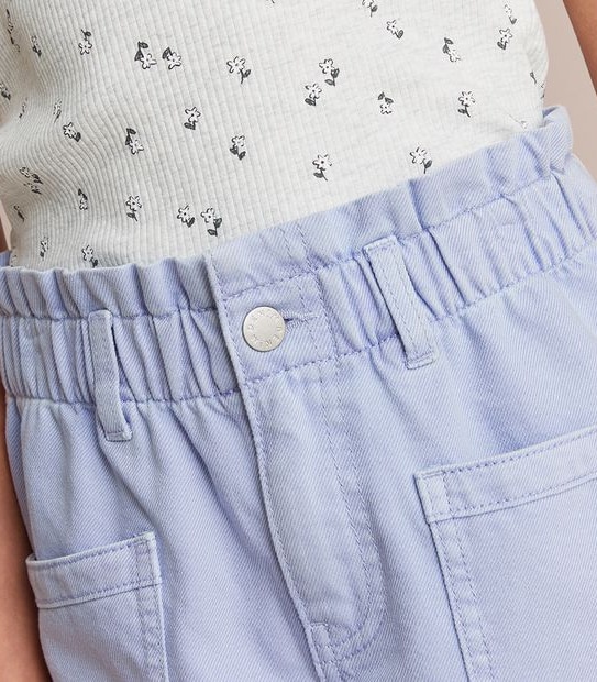 Paperbag Waist Denim Shorts