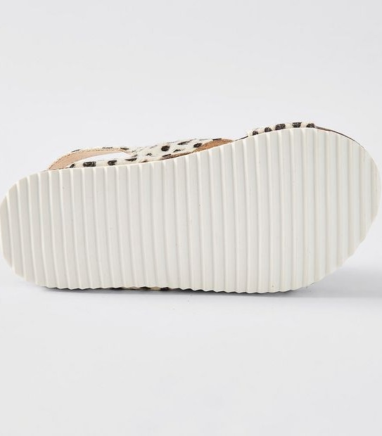Pony Hair Spot Print Cross Sandal