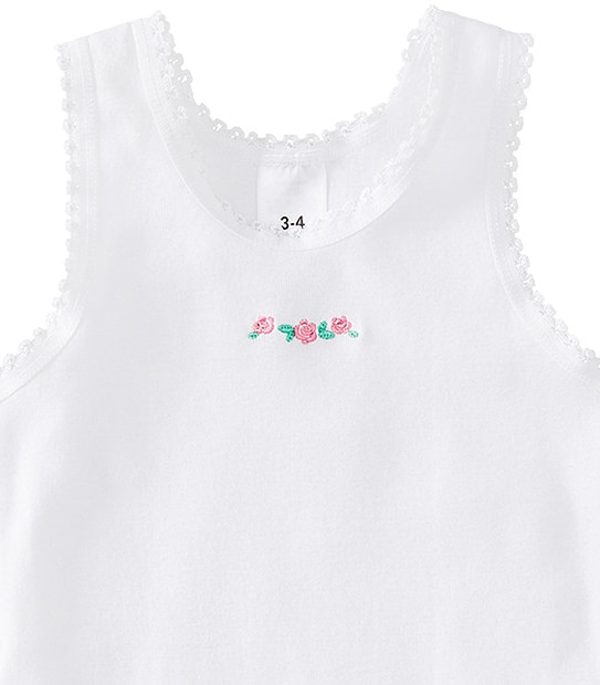 Girls' 2 Pack Vests - White 2 of 3