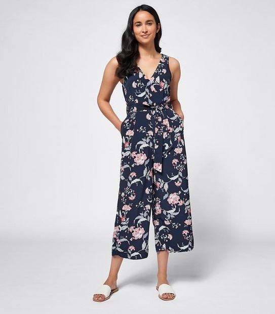 V-Neck Floral Jumpsuit