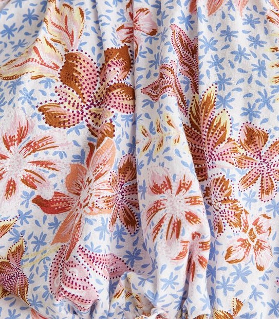 Linen Blended Off Shoulder Blouson Blouse