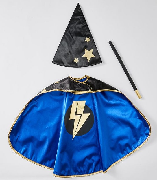 Halloween Wizard Hat Cape & Wand