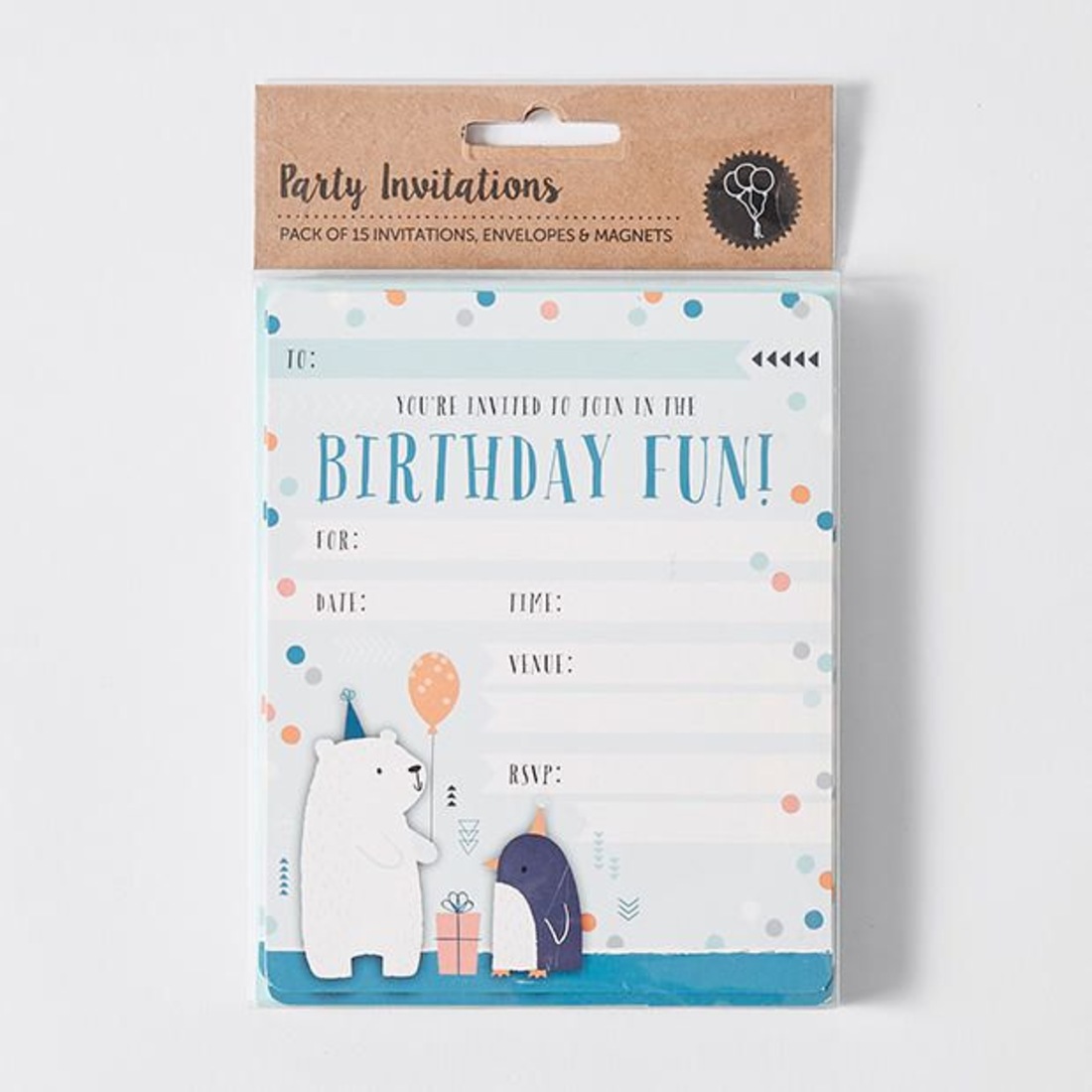 blue party invites pack of 15 target australia