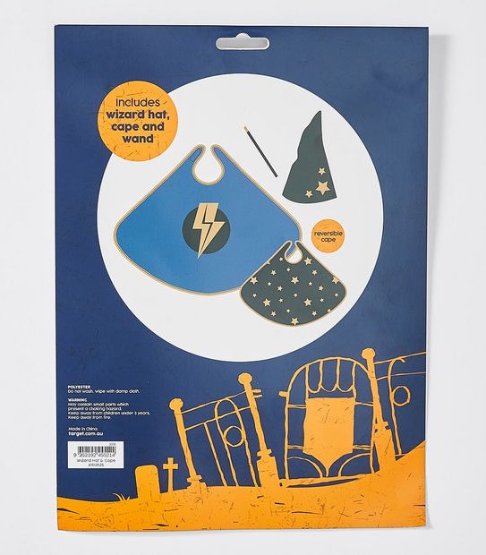Halloween Wizard Hat Cape & Wand