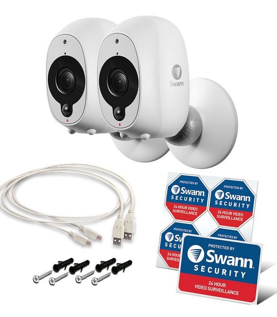 Swann&reg; Smart Security Camera Wire-Free 1080P Full HD Battery Video Camera 2 Pack - SWWHD-INTCAMPK2-AU