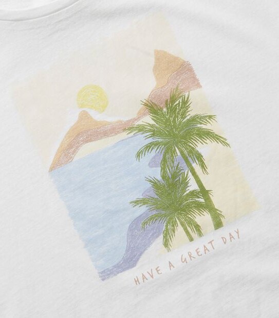 Graphic Print Tie Front T-shirt 5 of 5