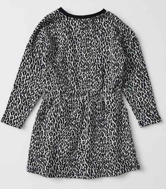 Leopard Print Knit Dress - Black/White