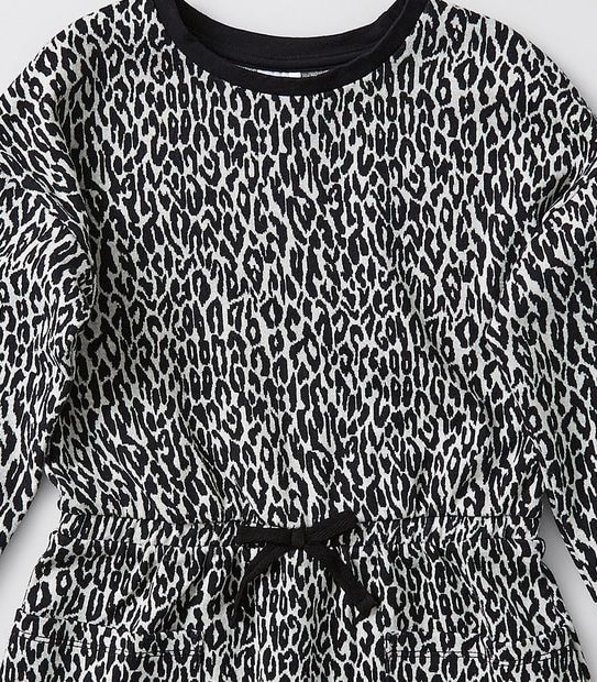Leopard Print Knit Dress - Black/White