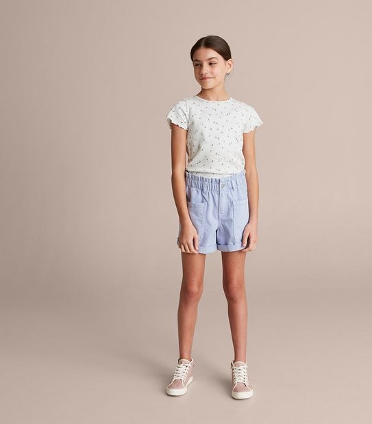 Paperbag Waist Denim Shorts