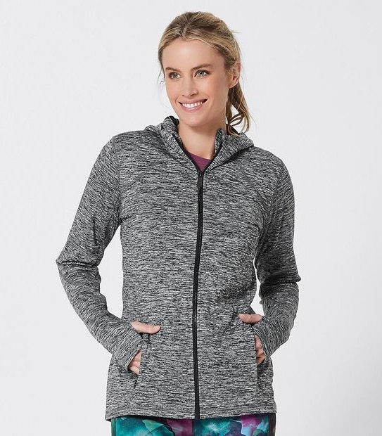 Active Performance Zip Through Jacket - Charcoal Marle