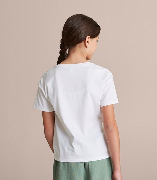 Graphic Print Tie Front T-shirt