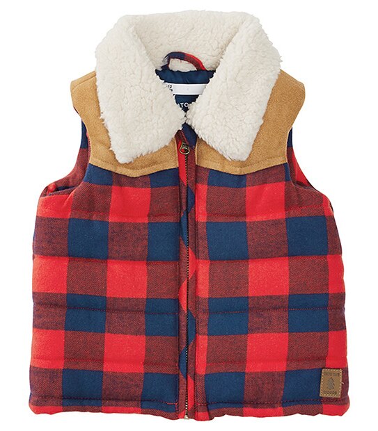 Buffalo Check Sherpa Collar Vest