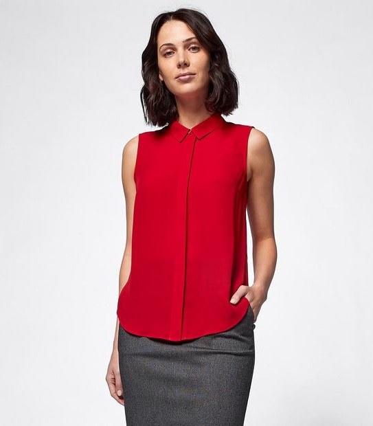 Preview Sleeveless Relaxed Blouse - Siren Red