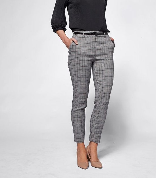 Preview Ankle Slim Bengaline Pants - Check