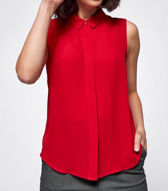 Preview Sleeveless Relaxed Blouse - Siren Red