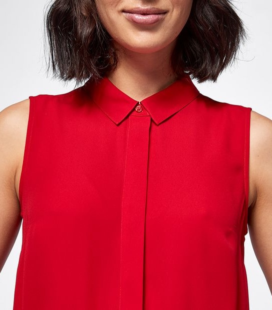 Preview Sleeveless Relaxed Blouse - Siren Red