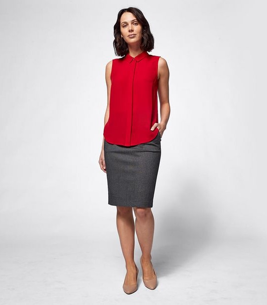 Preview Sleeveless Relaxed Blouse - Siren Red