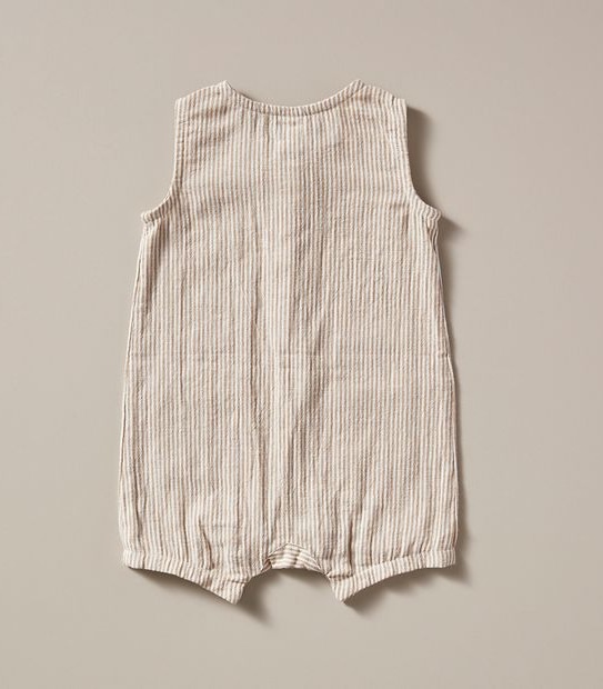 Linen Blend Striped Romper