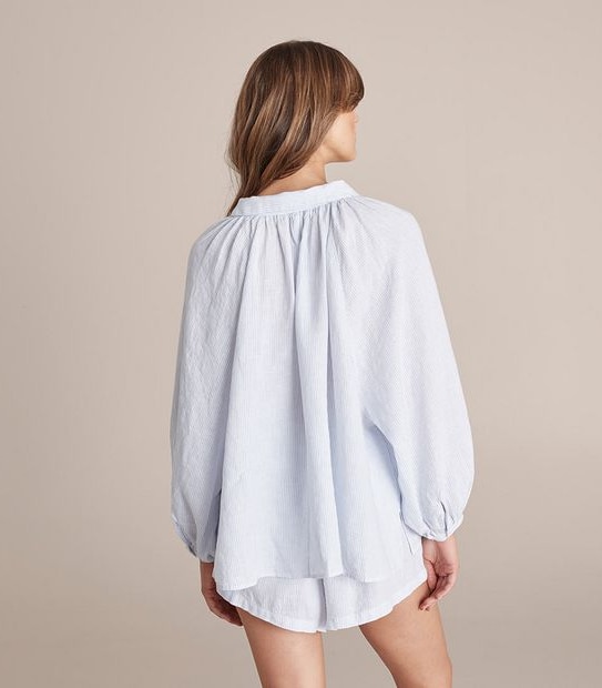 European Linen Puff Sleeve Shirt