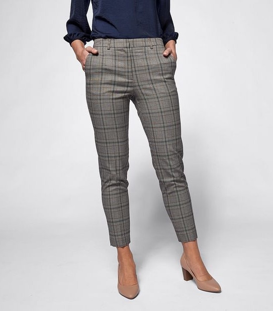 Preview Kate Ankle Length Slim Pants - Check