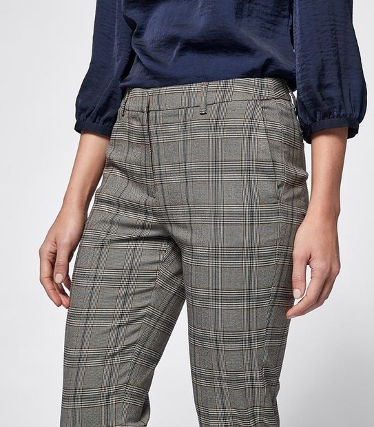 Preview Kate Ankle Length Slim Pants - Check