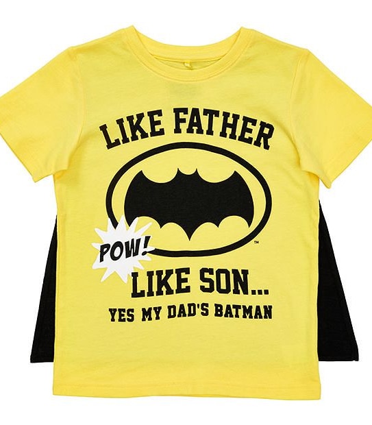 Batman Short Sleeve Dad T-Shirt With Cape