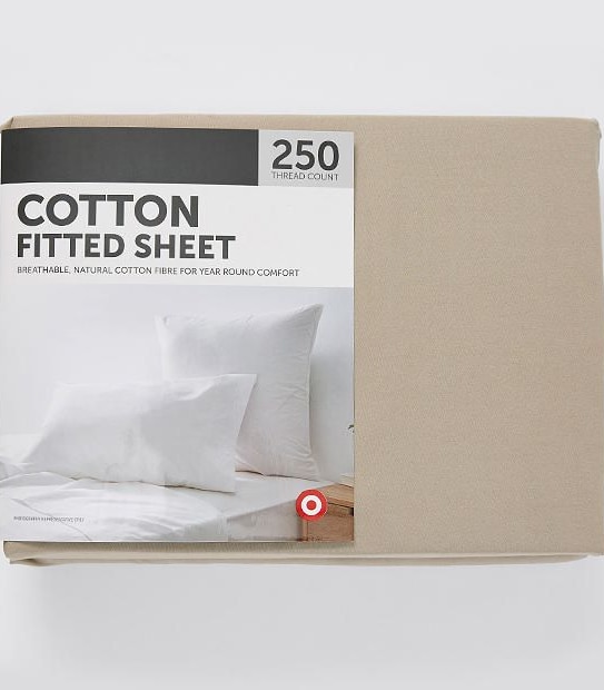 250 Thread Count Cotton Fitted Sheet - Double Bed