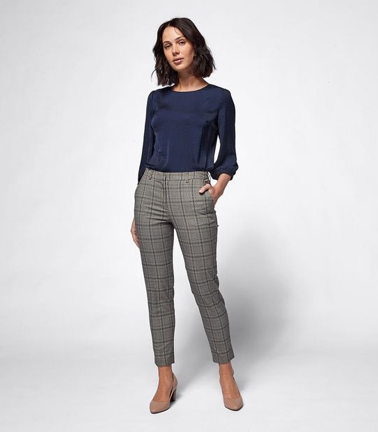 Preview Kate Ankle Length Slim Pants - Check