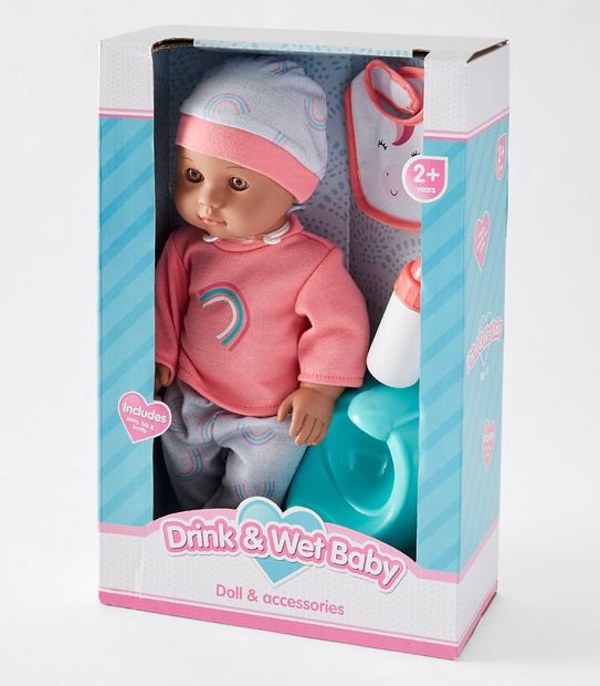 Drink & Wet Baby Doll & Accessories Set